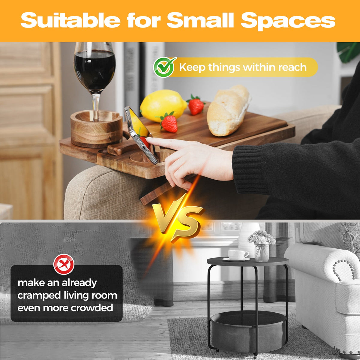 4-in-1 Couch Arm Table