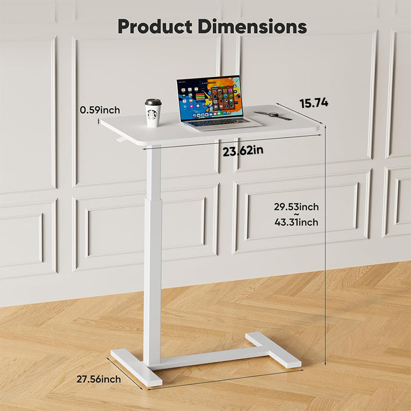 Hidden Casters Adjustable Bedside Table