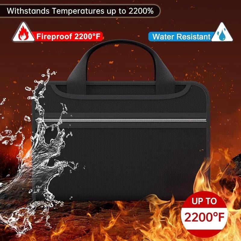 Large Capacity A4 Fireproof File Folder with Handle
