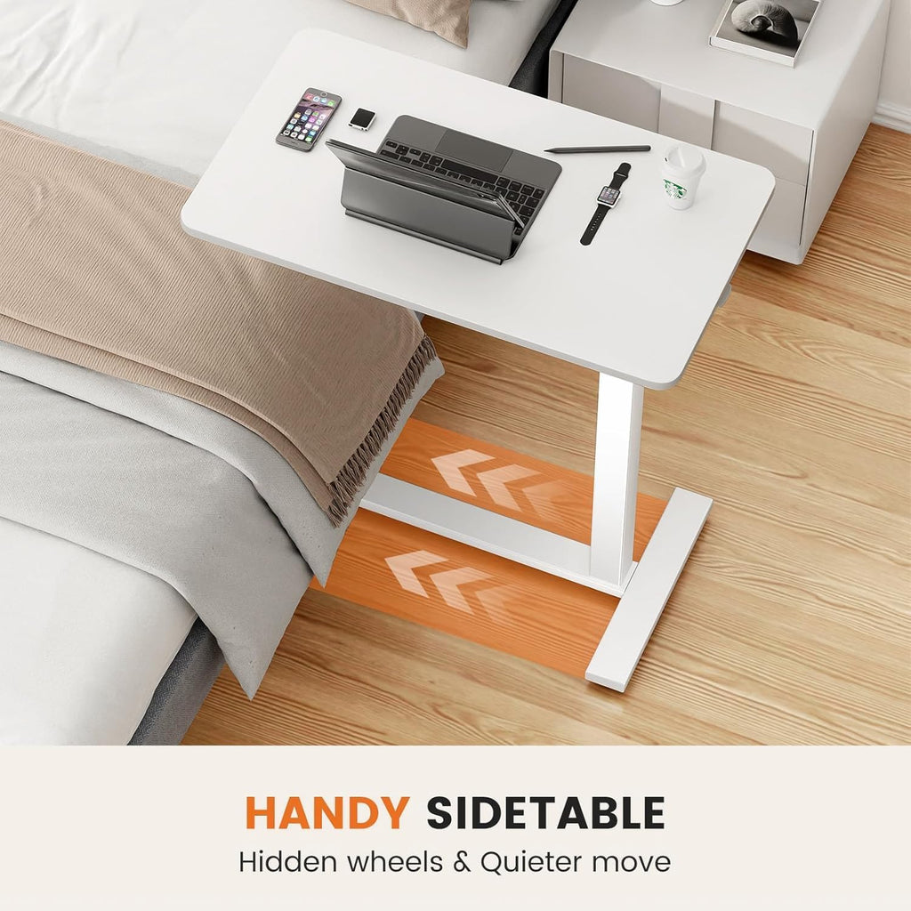 Hidden Casters Adjustable Bedside Table