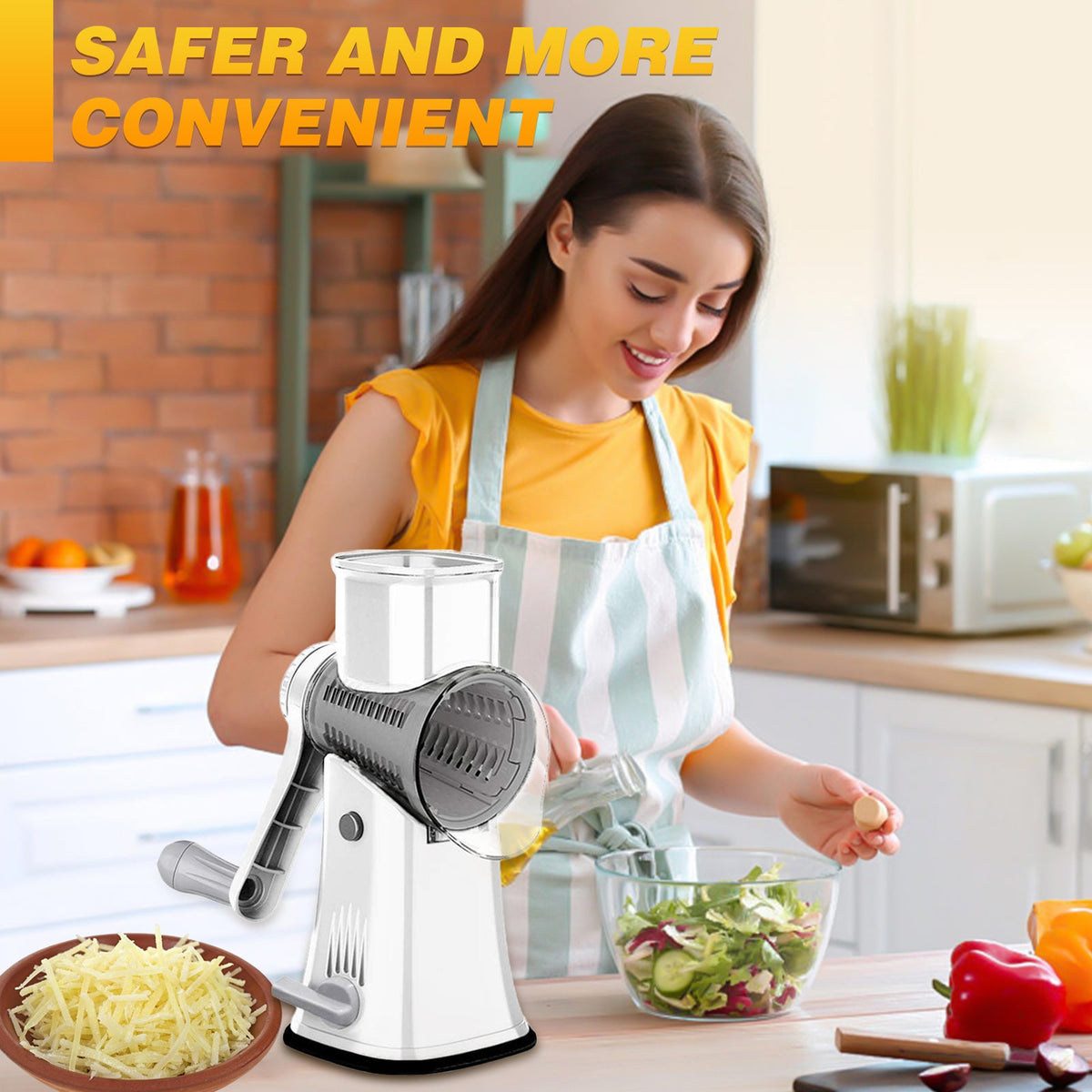 5 in 1 Rotary Cheese Grater Shredder