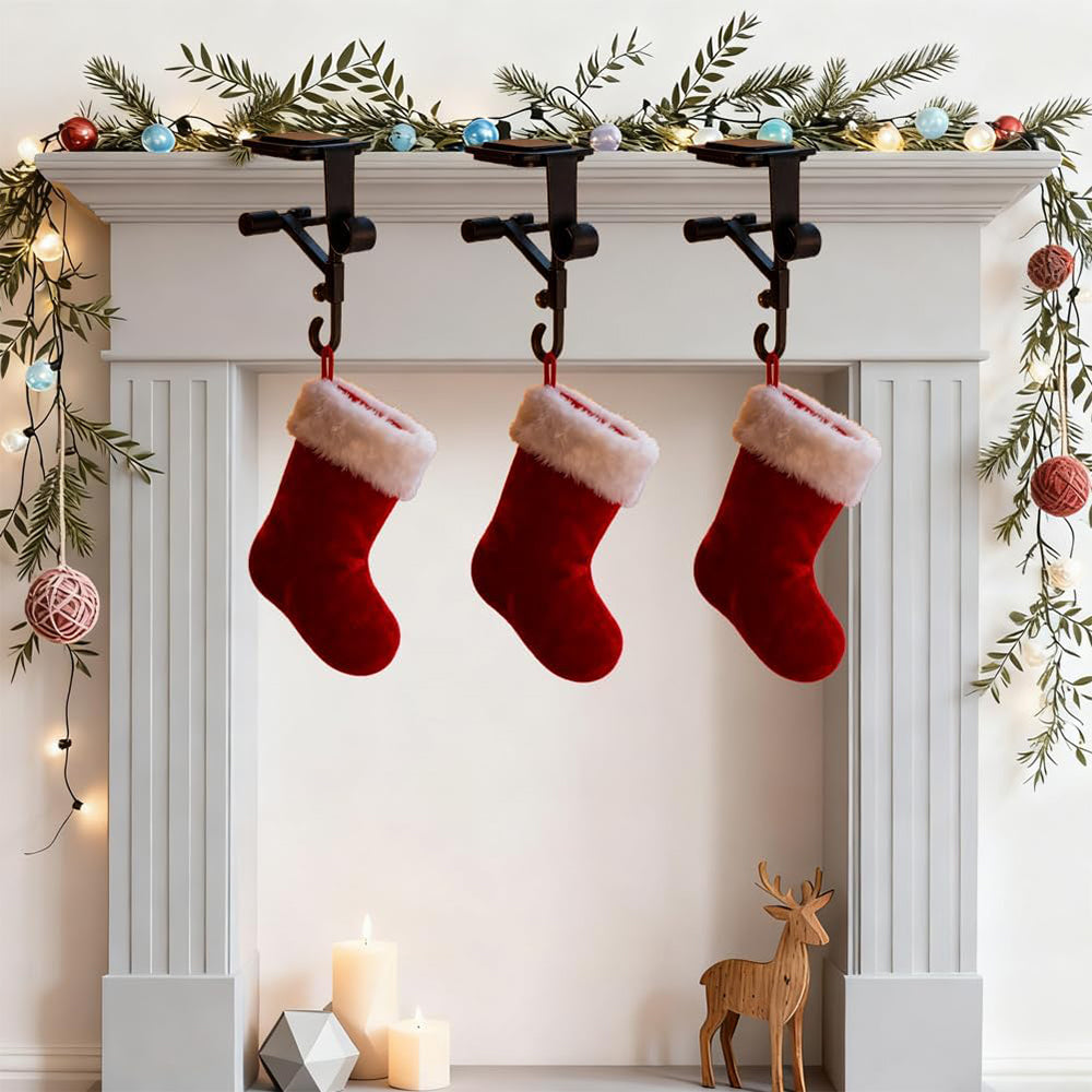 Adjustable Fireplace Garland and Stocking Hanger