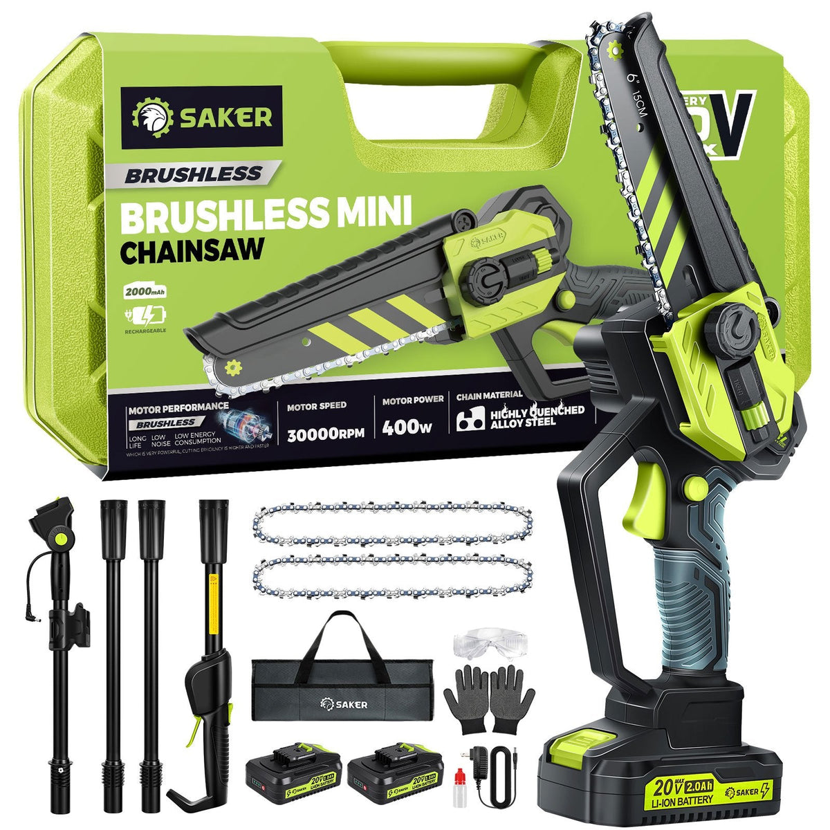 Cordless Pole Saw and Mini Chainsaw