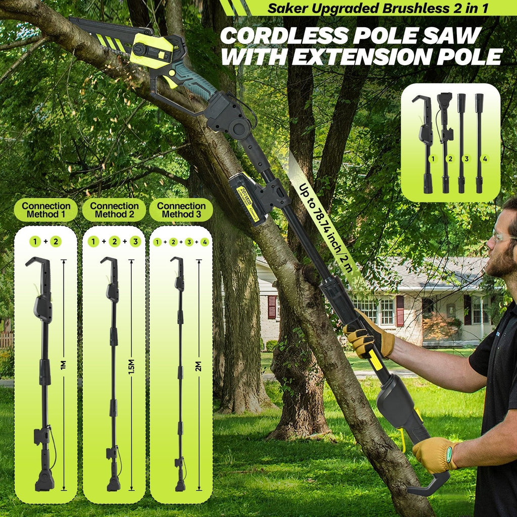 Cordless Pole Saw and Mini Chainsaw